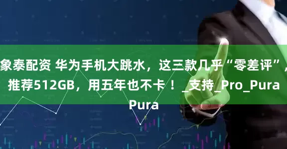 象泰配资 华为手机大跳水，这三款几乎“零差评”，推荐512GB，用五年也不卡 ！_支持_Pro_Pura